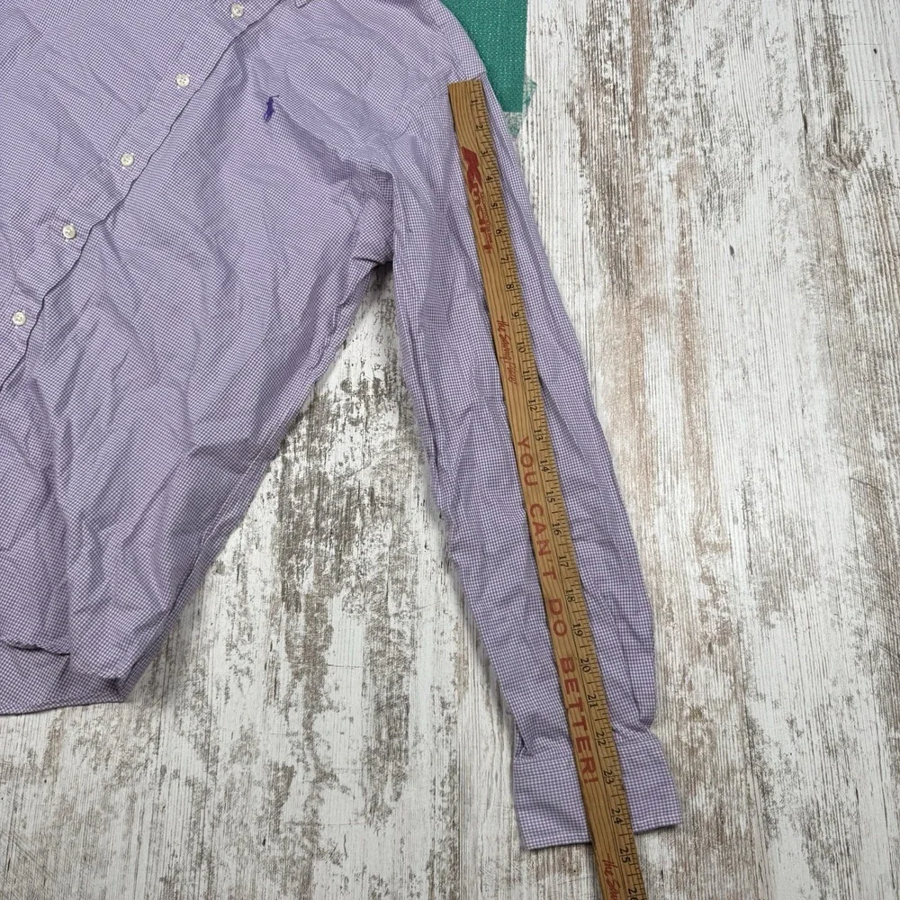 Ralph Lauren Button Down Shirt Sz M Check Long Sleeve Casual  Dad Business‎ - Picture 8 of 8